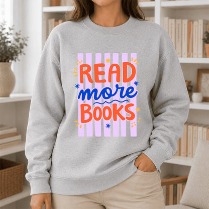 Read More Books Crewneck Sweatshirt | Reader Gift Sport Grey