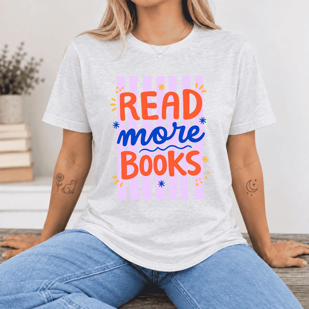 Read More Books Ultra-Soft Cotton T-Shirt | Reader Gift Ash
