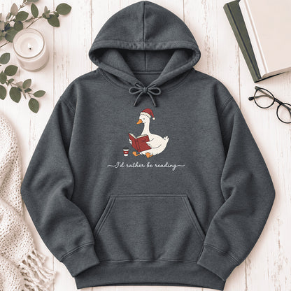 I'd Rather Be Reading Softstyle Hoodie | Christmas Book Lover Gift Dark Heather