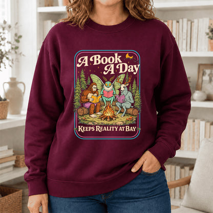 Cryptid Book Club Crewneck Sweatshirt | Reader Gift Maroon