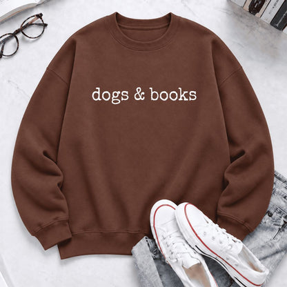 Dogs & Books Softstyle Sweatshirt | Dog Lover & Reader Gift Cocoa