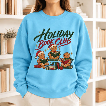 Holiday Book Club Softstyle Sweatshirt | Christmas Book Club Gift Sky
