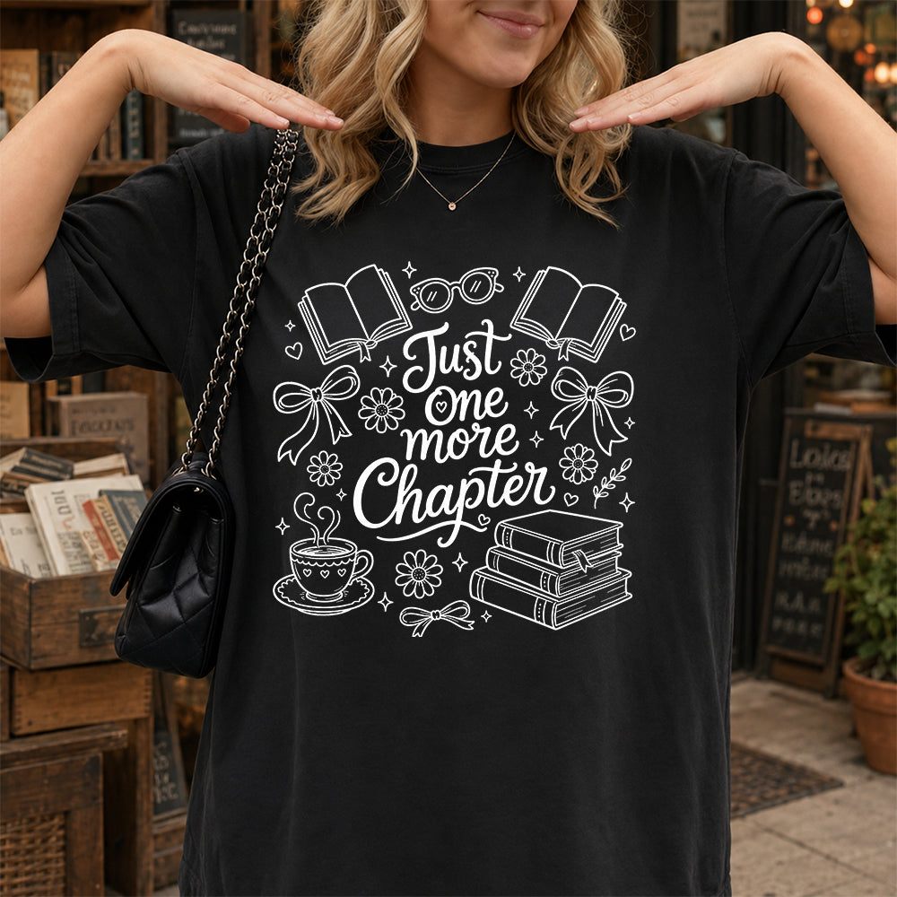 Just One More Chapter Softstyle T-Shirt | Book Lover Gift Black