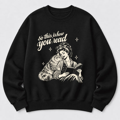 How You Read Siberian Softstyle Sweatshirt | Cozy Cat Lover Reader Gift Black