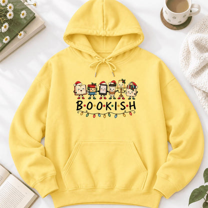 Christmas Bookish Things Softstyle Hoodie | Christmas Gift For Readers Yellow Haze