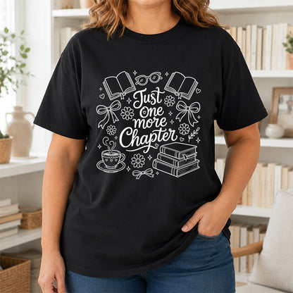 Just One More Chapter Softstyle T-Shirt | Book Lover Gift Black