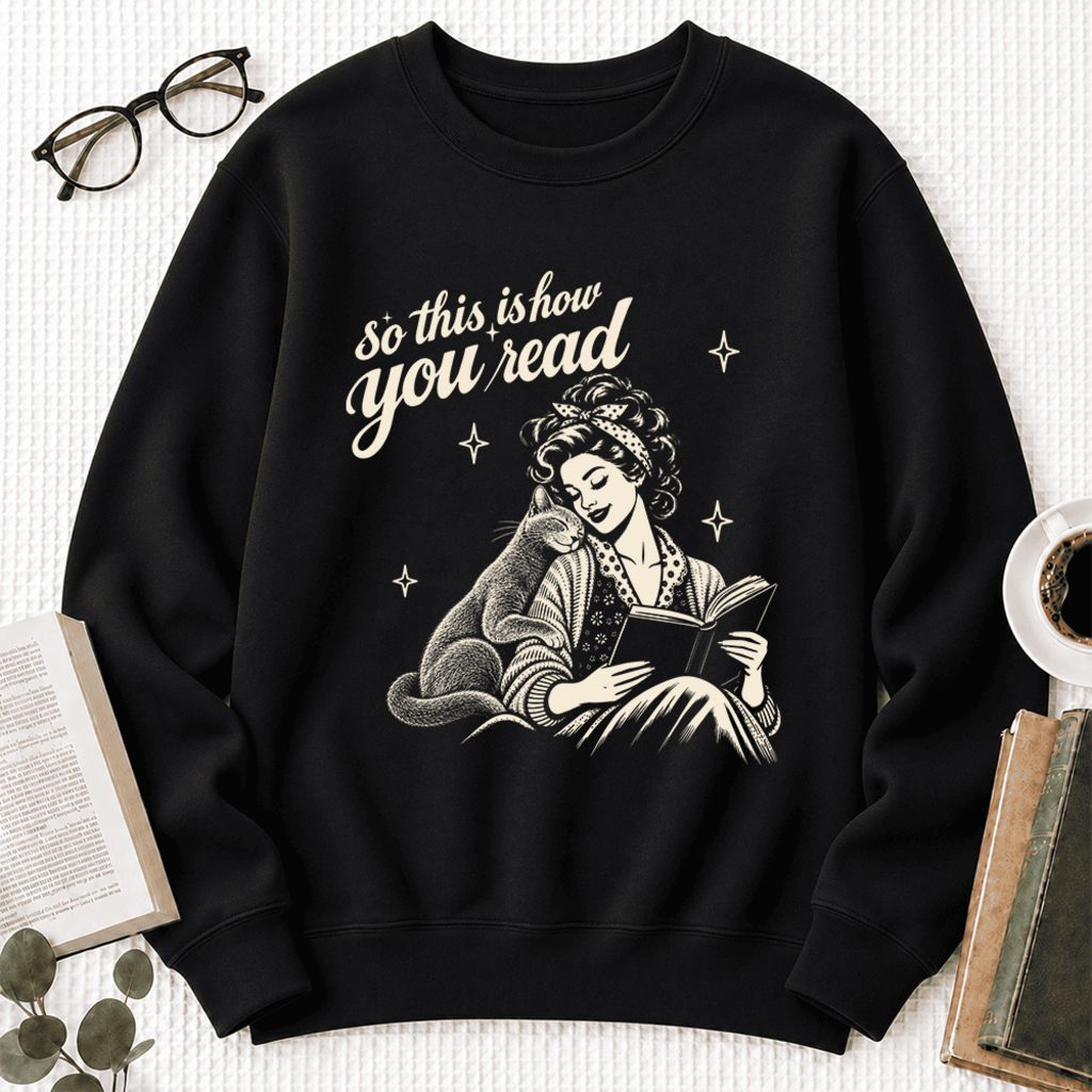 How You Read Russian Blue Softstyle Sweatshirt | Cat Lover Reader Gift Black