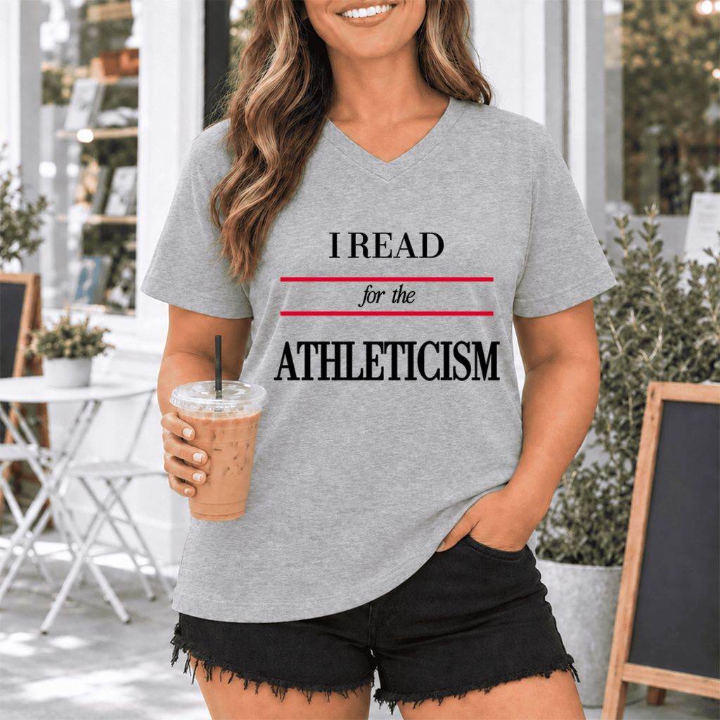 I Read For The Athleticism Ultra-Soft V-Neck | Reader Gift Athletic Heather