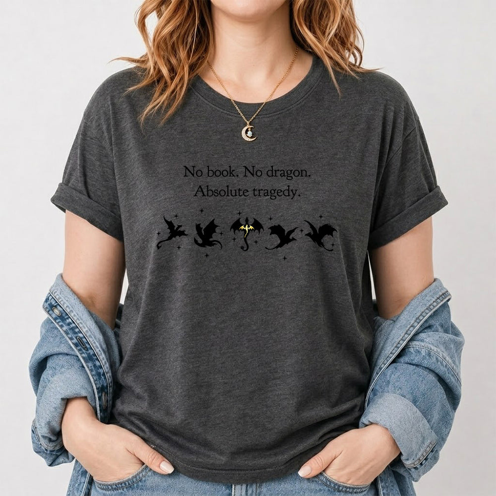 No Book No Dragon Softstyle T-Shirt | Book Lover Gift Dark Heather