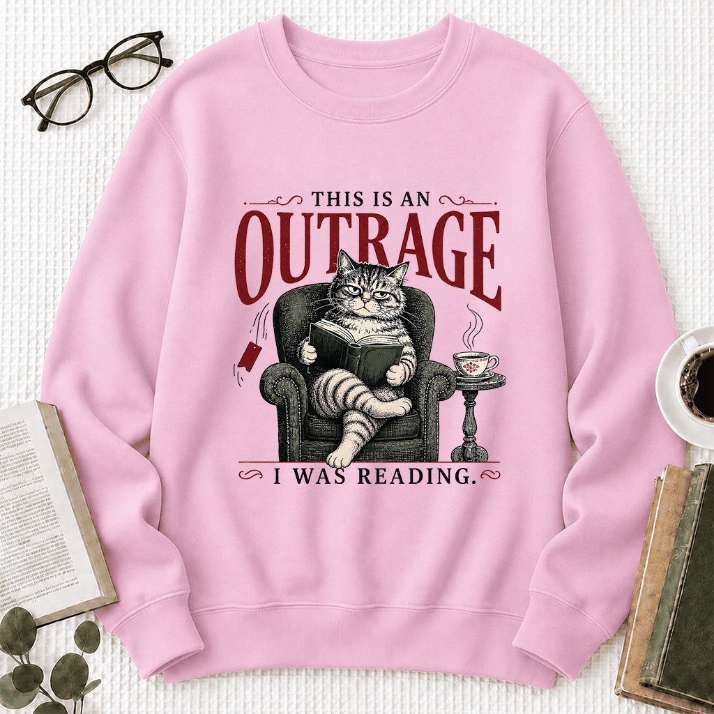 This Is An Outrage Crewneck Sweatshirt | Reader Gift Light Pink