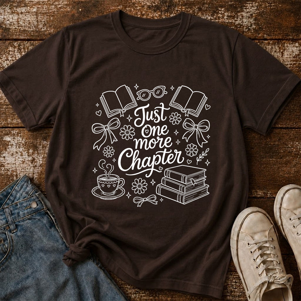 Just One More Chapter Softstyle T-Shirt | Book Lover Gift Dark Chocolate