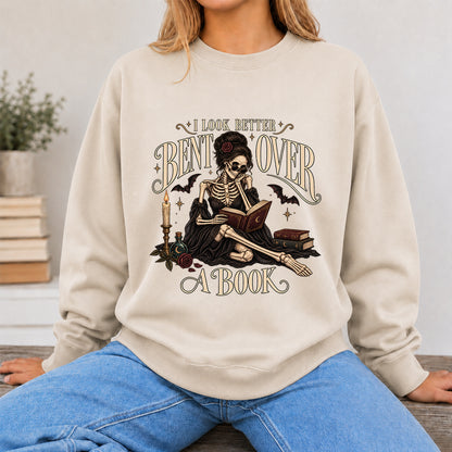 I Look Better Bent Over A Book Printed Sweatshirt | Spicy Book Lover Gift Sand