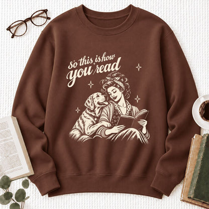 How You Read Labrador Retriever Softstyle Sweatshirt | Cozy Dog Mom Reader Gift Cocoa