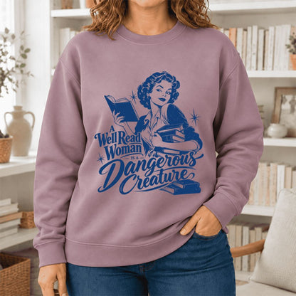 A Well Read Woman Is A Dangerous Creature Softstyle Sweatshirt | Feminist Gift Paragon
