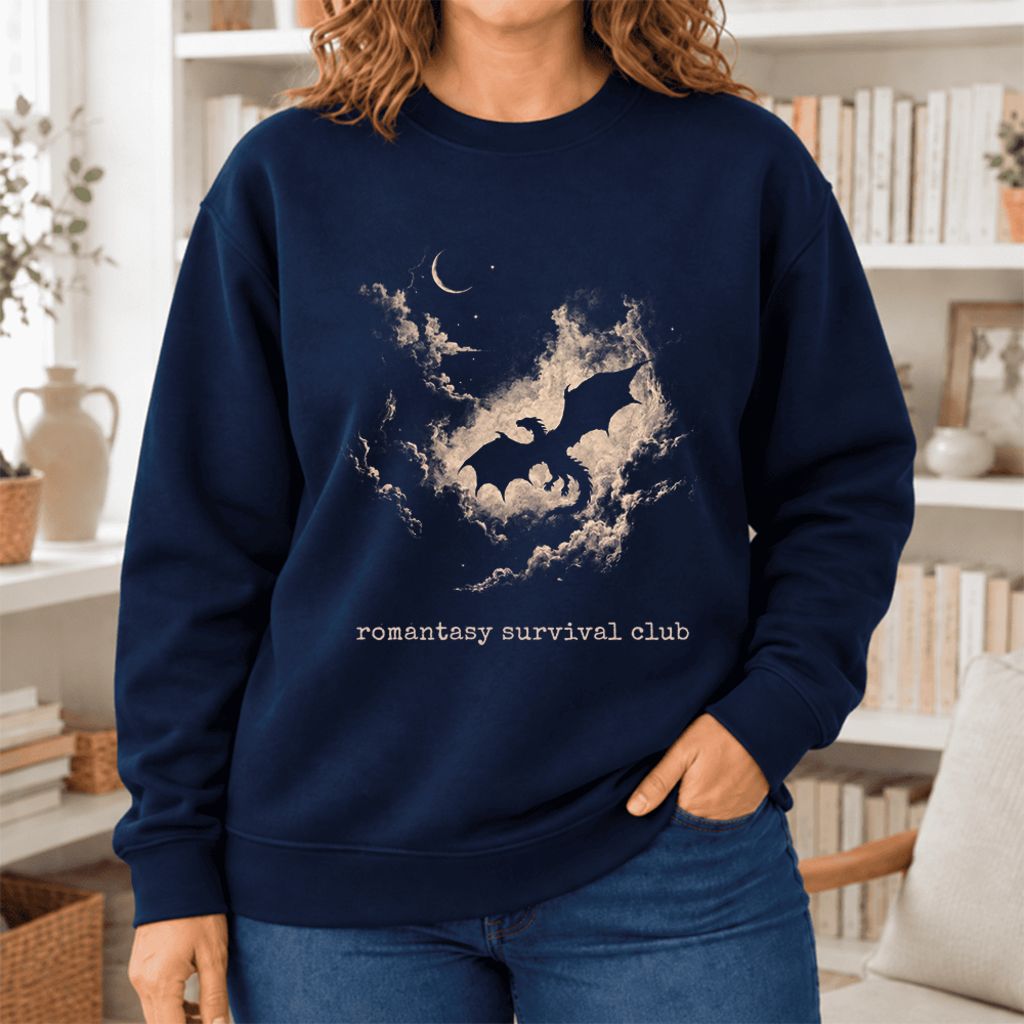 Romantasy Survival Club Softstyle Sweatshirt | Fantasy Reader Gift Navy