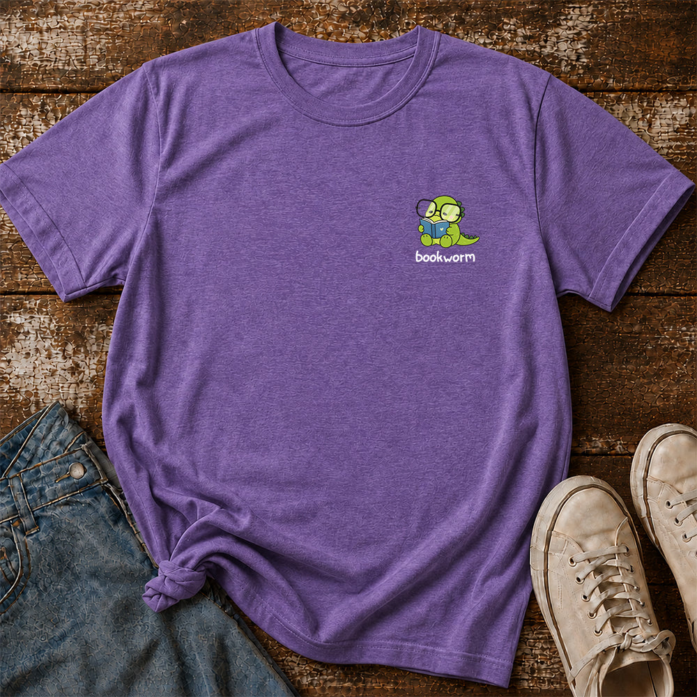 Bookworm Cotton T-Shirt | Book Lover Gift Heather Purple