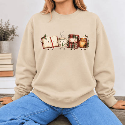 Christmas Cozy Club Softstyle Sweatshirt | Christmas Reader Gift Sand