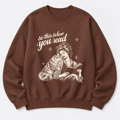 How You Read Siberian Softstyle Sweatshirt | Cozy Cat Lover Reader Gift Cocoa