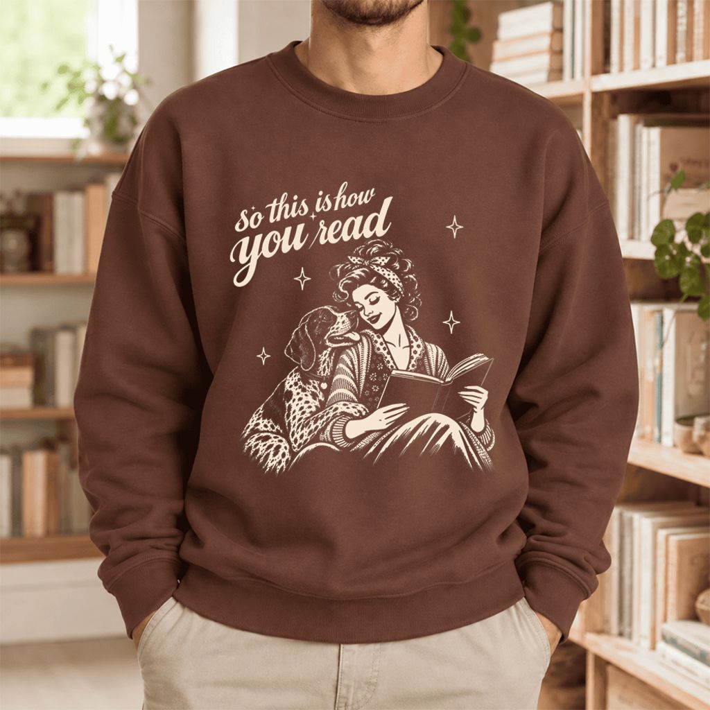 How You Read German Shorthaired Pointer Softstyle Sweatshirt | Cozy Dog Mom Gift Cocoa