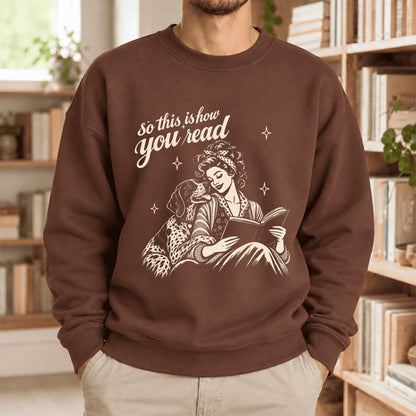 How You Read German Shorthaired Pointer Softstyle Sweatshirt | Cozy Dog Mom Gift Cocoa