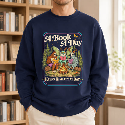 Cryptid Book Club Crewneck Sweatshirt | Reader Gift Navy
