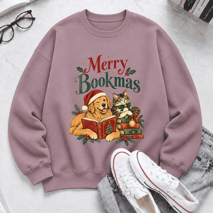 Merry Bookmas Softstyle Sweatshirt | Christmas Book Lover Gift Paragon