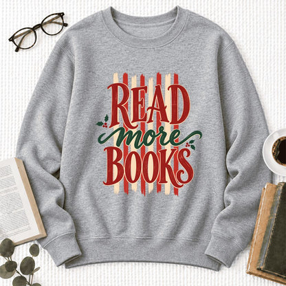 Read More Book Christmas Softstyle Sweatshirt | Christmas Book Lover Gift Sport Grey