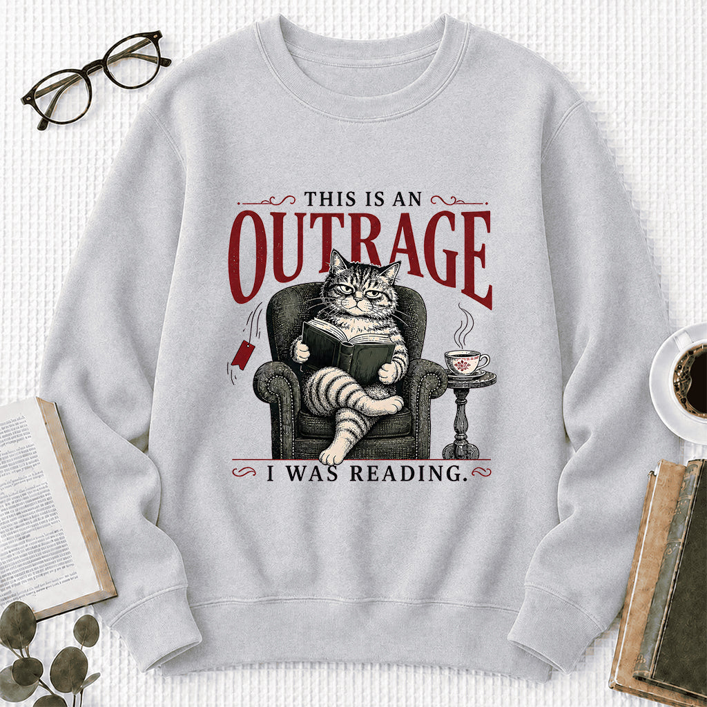 This Is An Outrage Crewneck Sweatshirt | Reader Gift Sport Grey