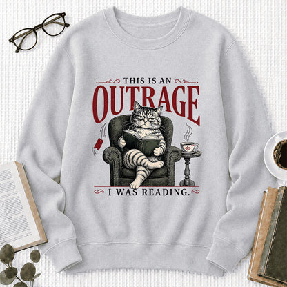This Is An Outrage Crewneck Sweatshirt | Reader Gift Sport Grey