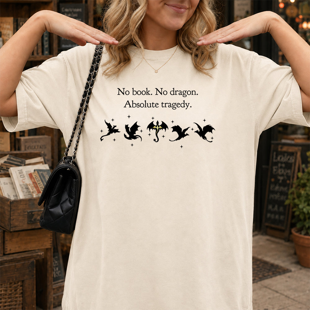 No Book No Dragon Softstyle T-Shirt | Book Lover Gift Natural