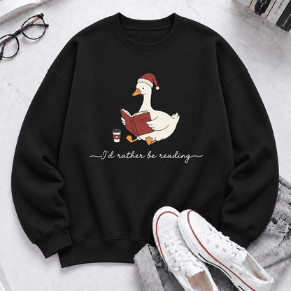 I'D Rather Be Reading Softstyle Sweatshirt | Christmas Book Lover Gift Black