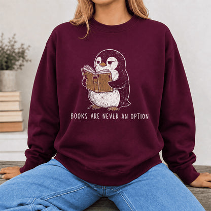 Flight Was Never An Option Crewneck Sweatshirt | Reader Gift Maroon