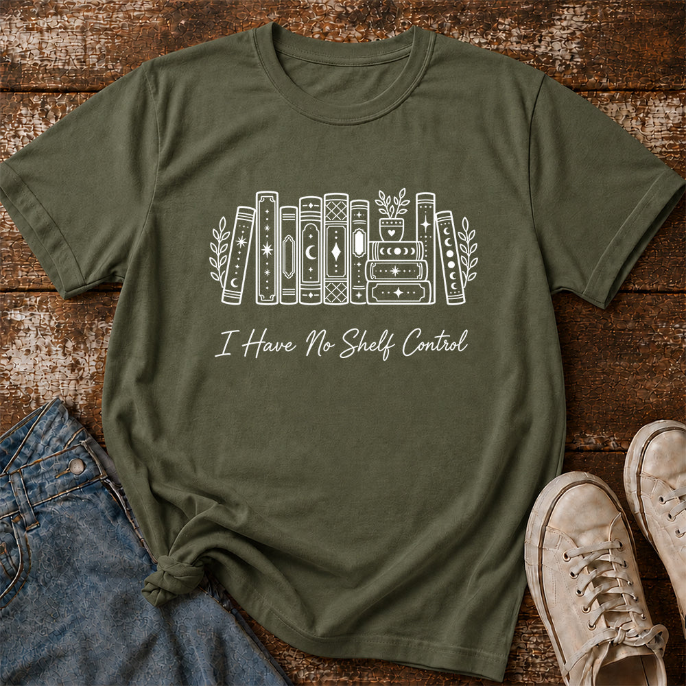 I Have No Shelf Control Softstyle T-Shirt | Book Lover Gift Military Green
