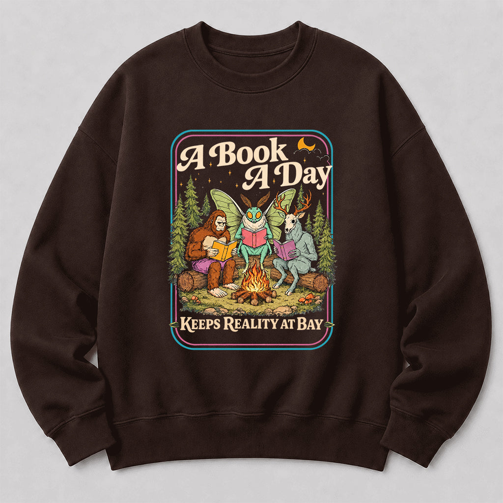 Cryptid Book Club Crewneck Sweatshirt | Reader Gift Dark Chocolate