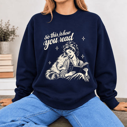 How You Read Ragdoll Softstyle Sweatshirt | Cozy Cat & Book Lover Gift Navy