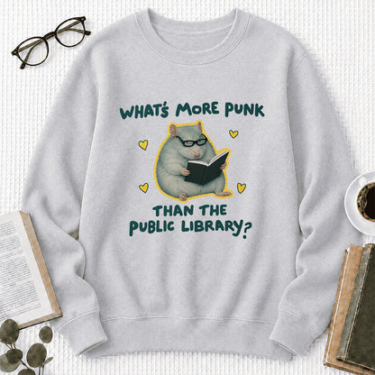 What's More Punk Crewneck Sweatshirt | Reader Gift Sport Grey