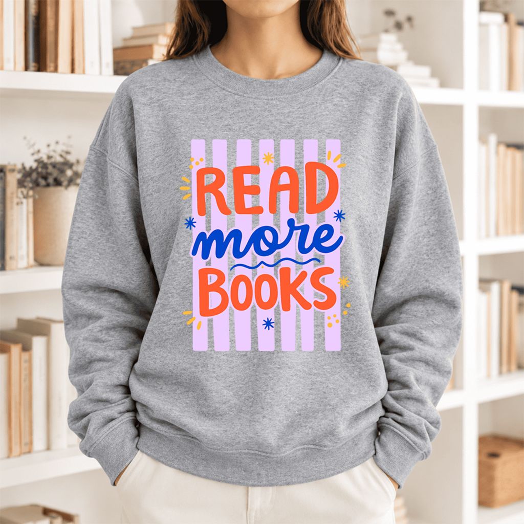 Read More Books Softstyle Sweatshirt | Reader Gift Sport Grey
