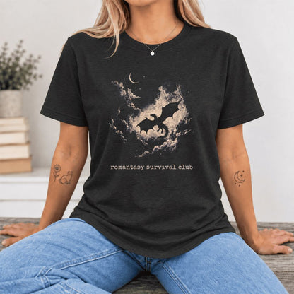 Romantasy Survival Club Ultra-Soft Cotton T-Shirt | Fantasy Book Lover Gift Black Heather