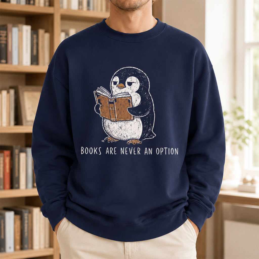 Flight Was Never An Option Crewneck Sweatshirt | Reader Gift Navy