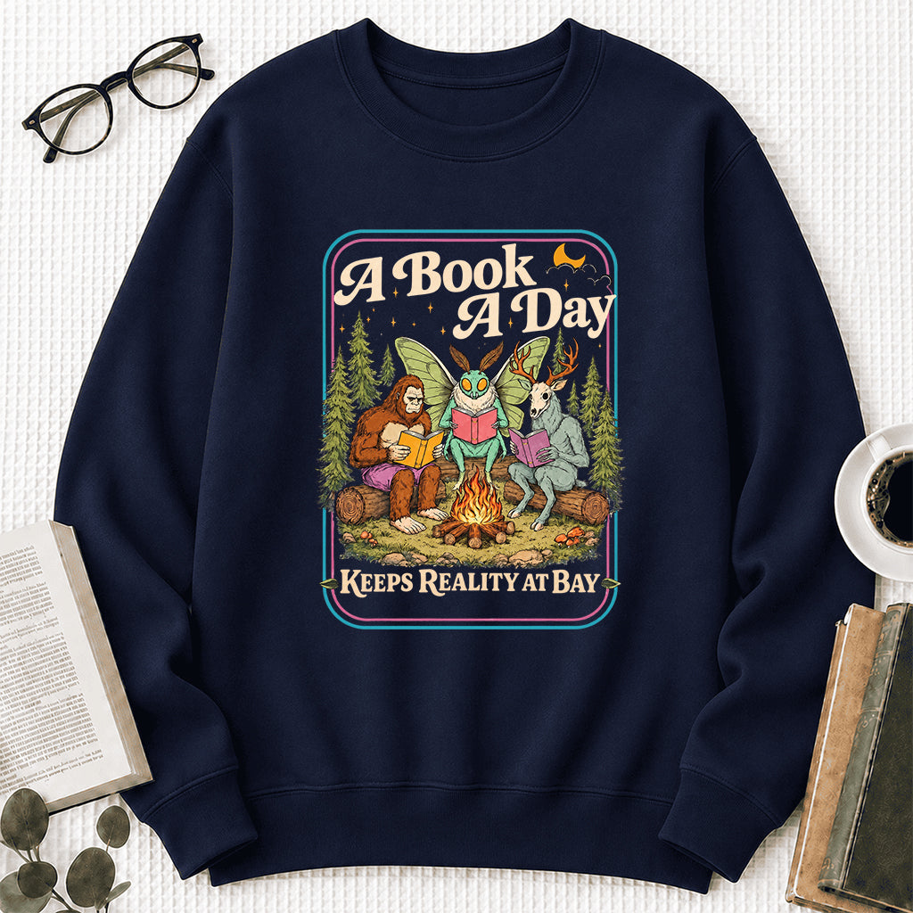 Cryptid Book Club Crewneck Sweatshirt | Reader Gift Navy