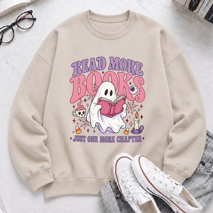 Read More Books Printed Sweatshirt | Halloween Book Lover Gift Sand