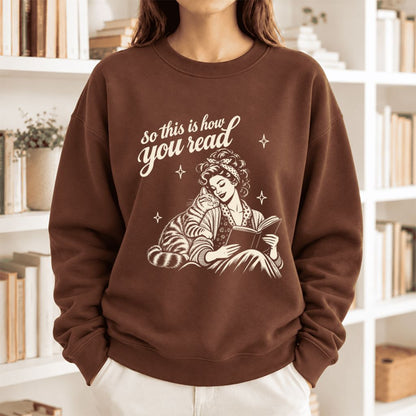 How You Read American Shorthair Softstyle Sweatshirt | Cozy Cat & Book Lover Gift Cocoa