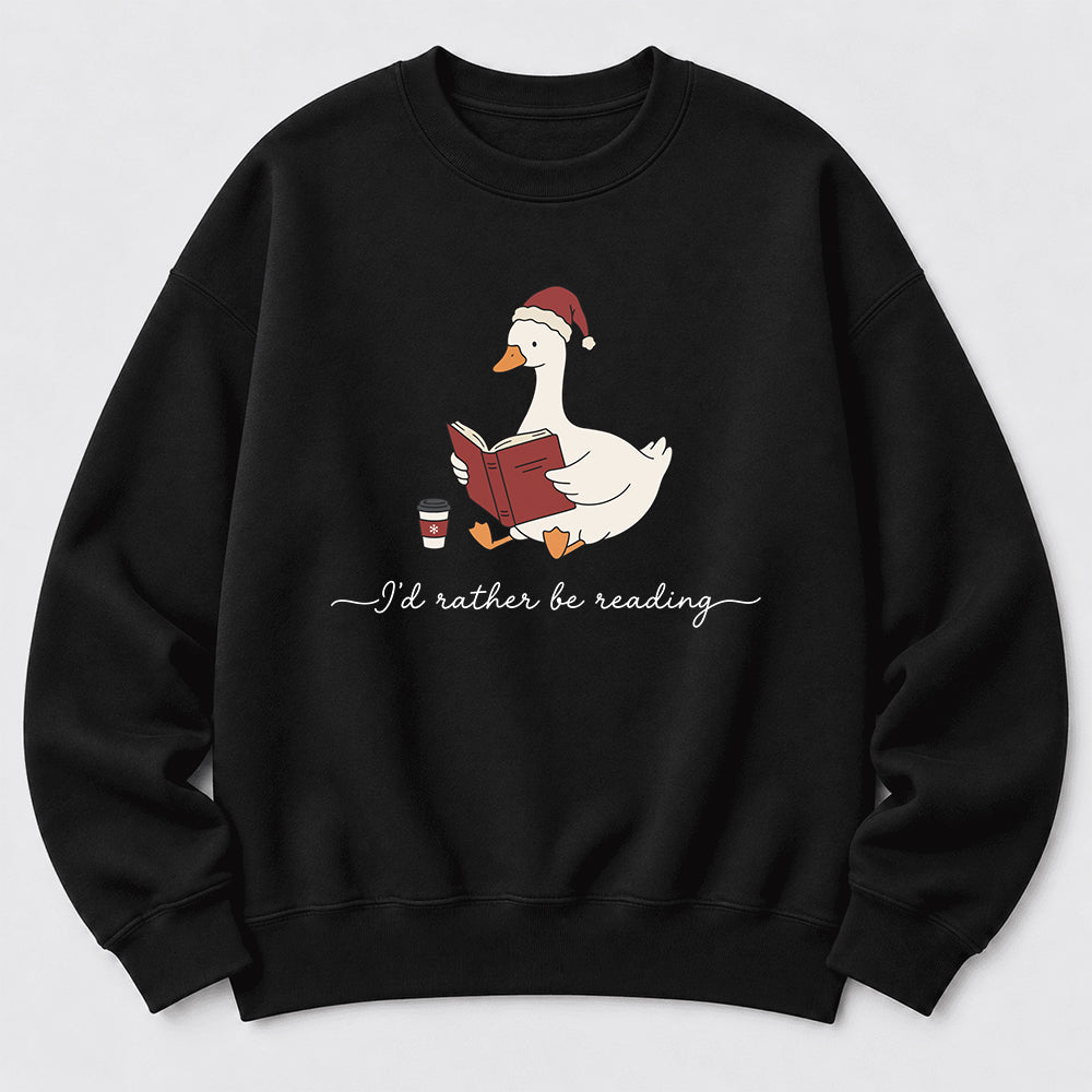 I'D Rather Be Reading Softstyle Sweatshirt | Christmas Book Lover Gift Black