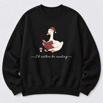 I'D Rather Be Reading Softstyle Sweatshirt | Christmas Book Lover Gift Black