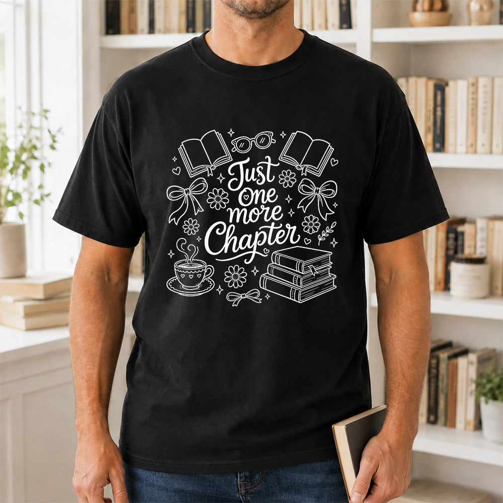 Just One More Chapter Softstyle T-Shirt | Book Lover Gift Black