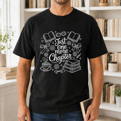 Just One More Chapter Softstyle T-Shirt | Book Lover Gift Black
