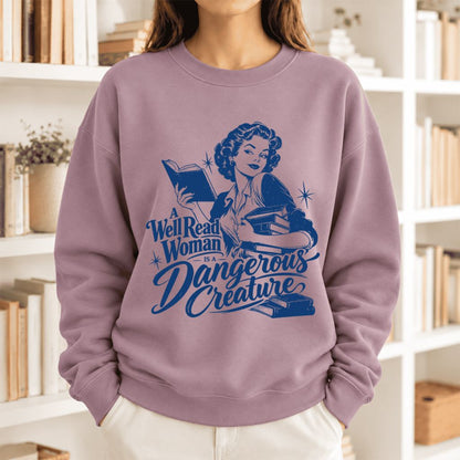 A Well Read Woman Is A Dangerous Creature Softstyle Sweatshirt | Feminist Gift Paragon