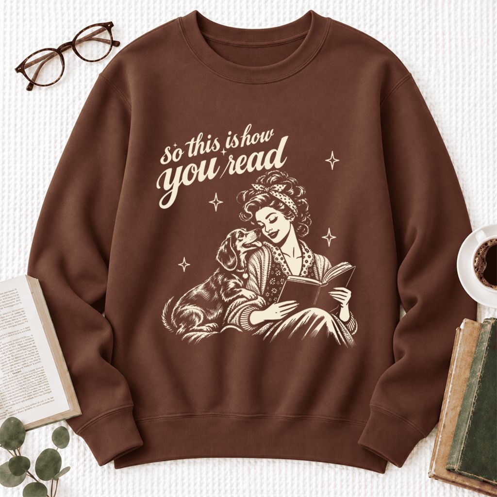 How You Read Dachshund Softstyle Sweatshirt | Cozy Dog Mom Reader Gift Cocoa