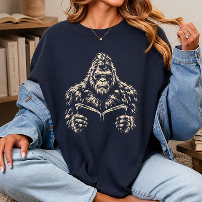 Big Foot Reading Book Softstyle T-Shirt | Book Lover Gift Navy