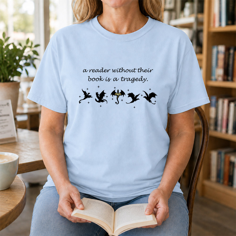 A Reader Without Their Book Softstyle T-Shirt | Book Lover Gift Light Blue